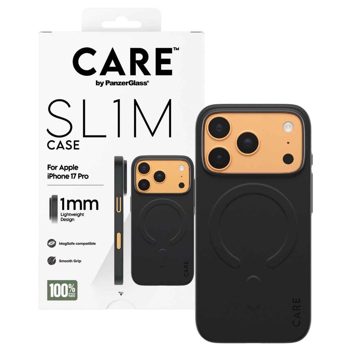 PanzerGlass Care Black Slim Case for iPhone 17 Pro