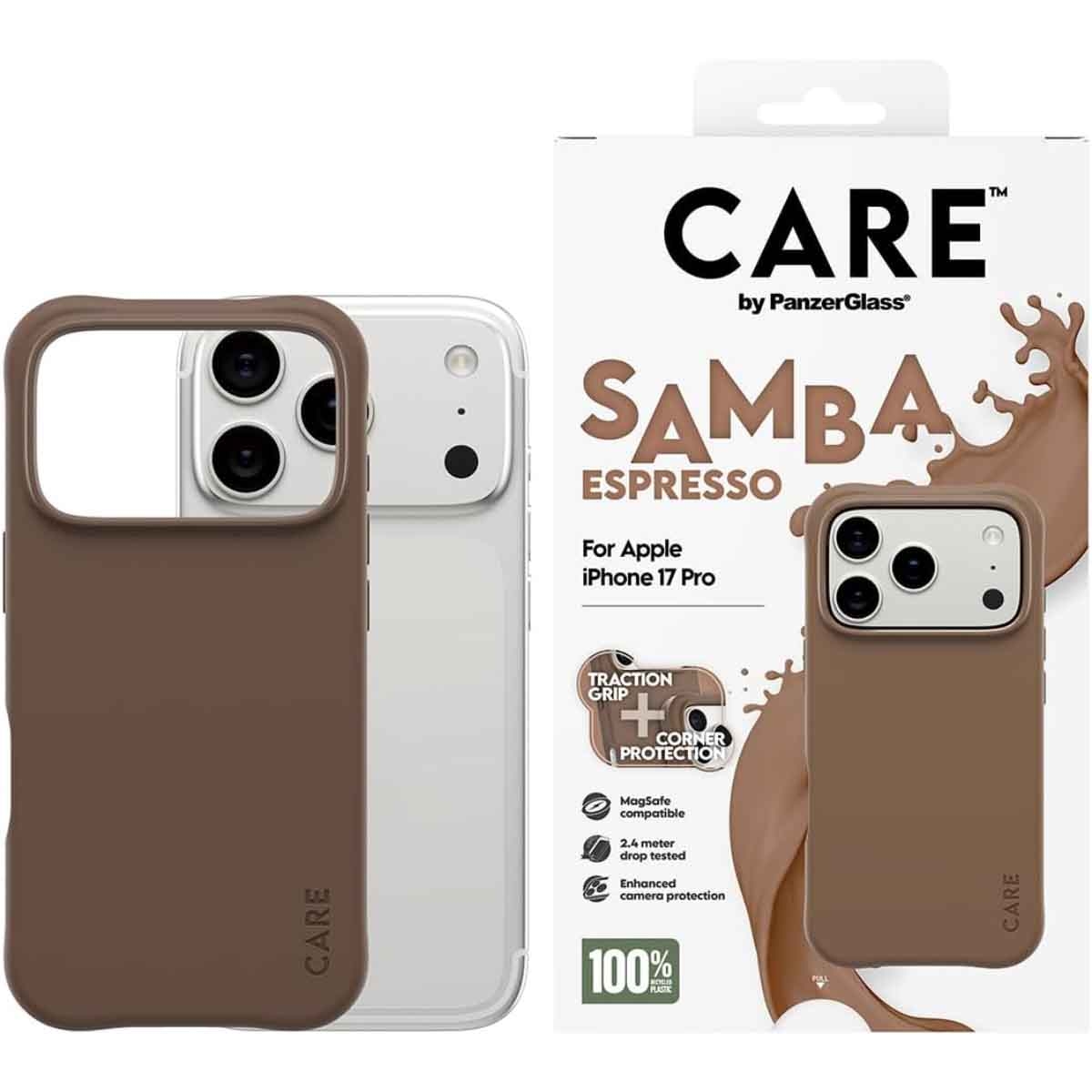PanzerGlass Care Espresso Samba Case for iPhone 17 Pro