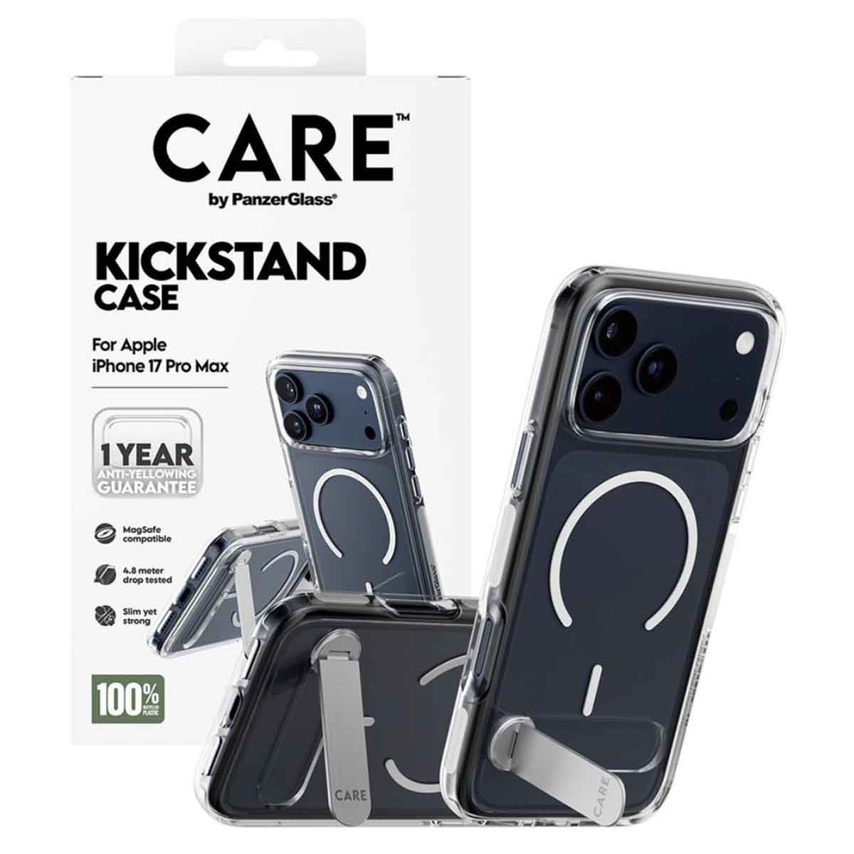 بانزر جلاس كير حافظة مع مسند لجوال ايفون 17 برو ماكس