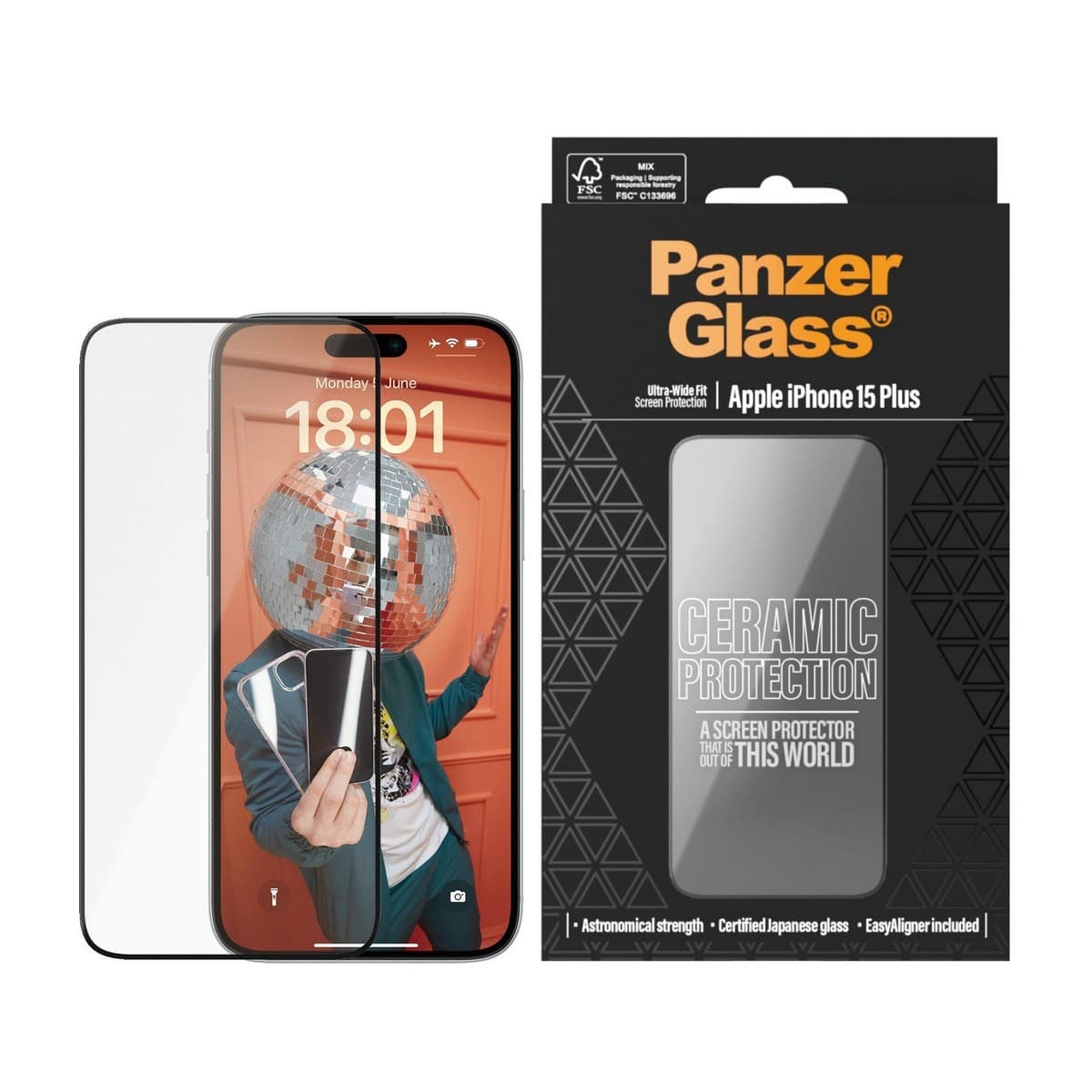 PanzerGlass Ceramic Screen Protector for iPhone 15 Plus