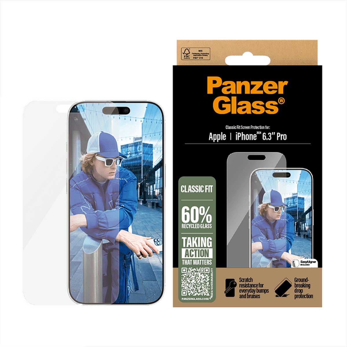 PanzerGlass Classic Fit Screen Protector for iPhone 16 Pro