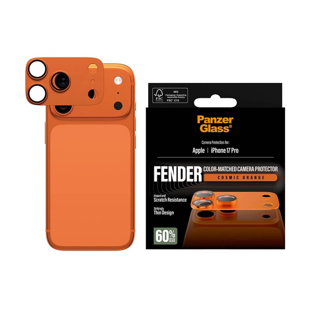PanzerGlass Cosmic Orange Fender Camera Protector for iPhone 17 Pro