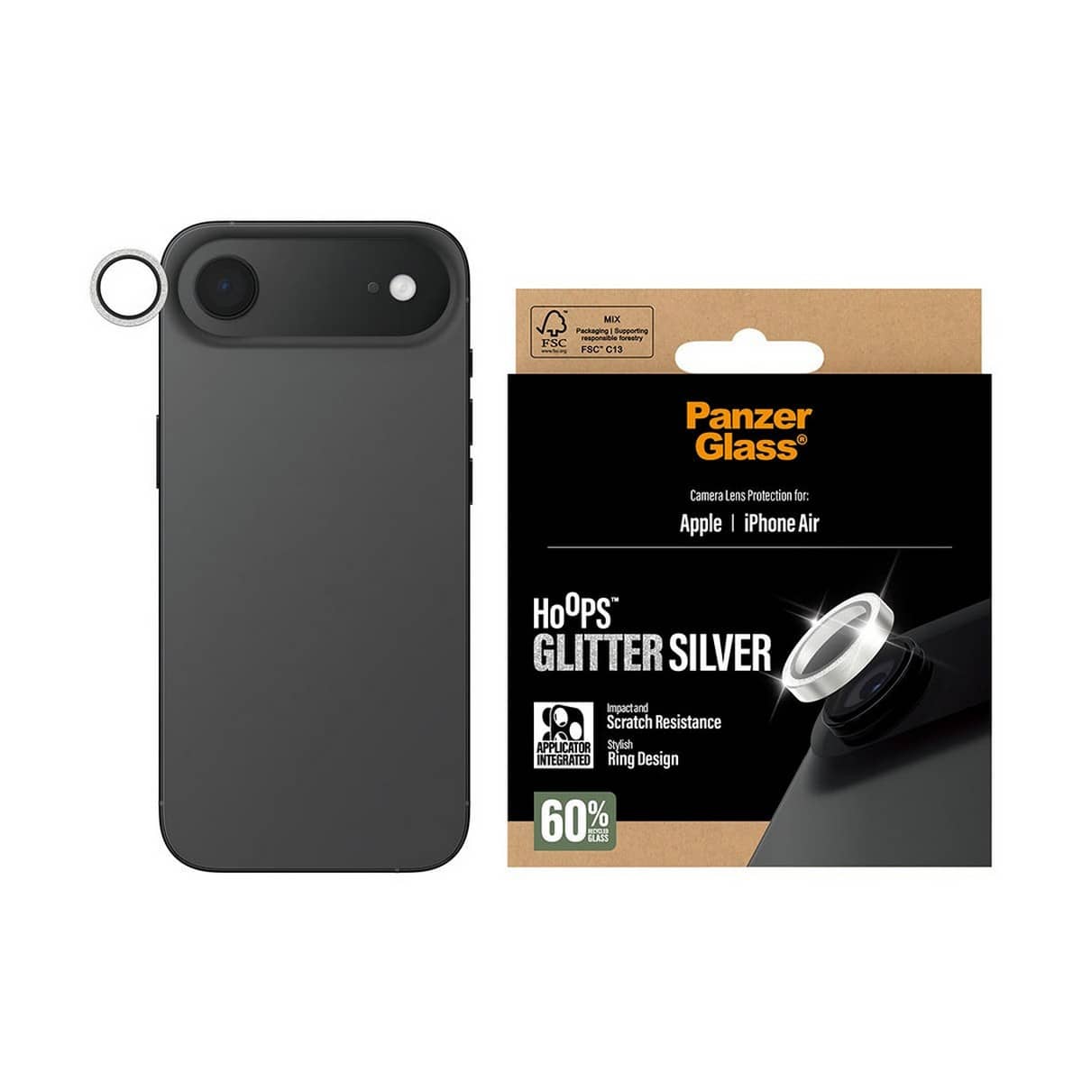 PanzerGlass Glitter Silver Hoops Camera Lens Protector for iPhone 17 Air
