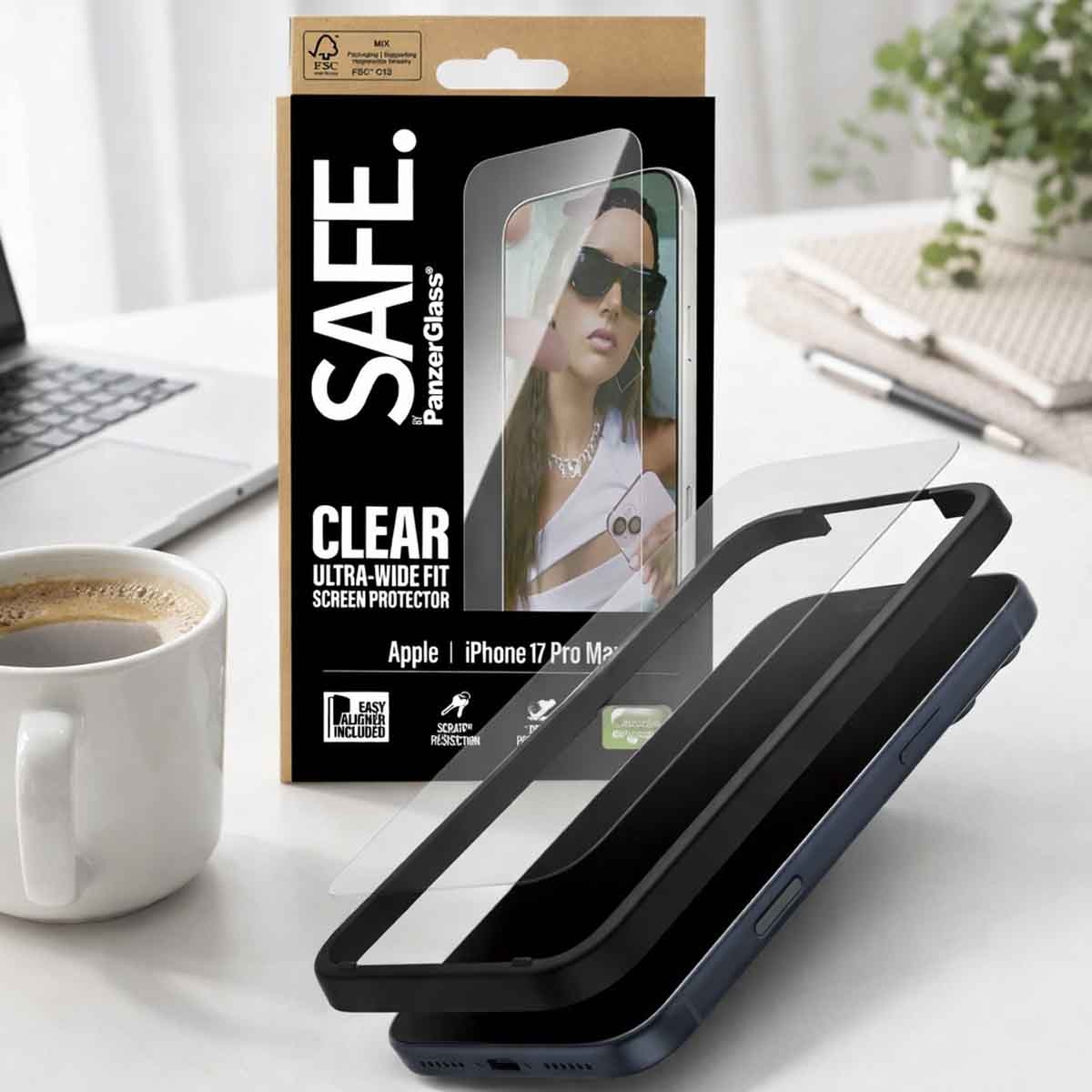 PanzerGlass Safe Clear Screen Protector Glass for iPhone 17 Pro Max