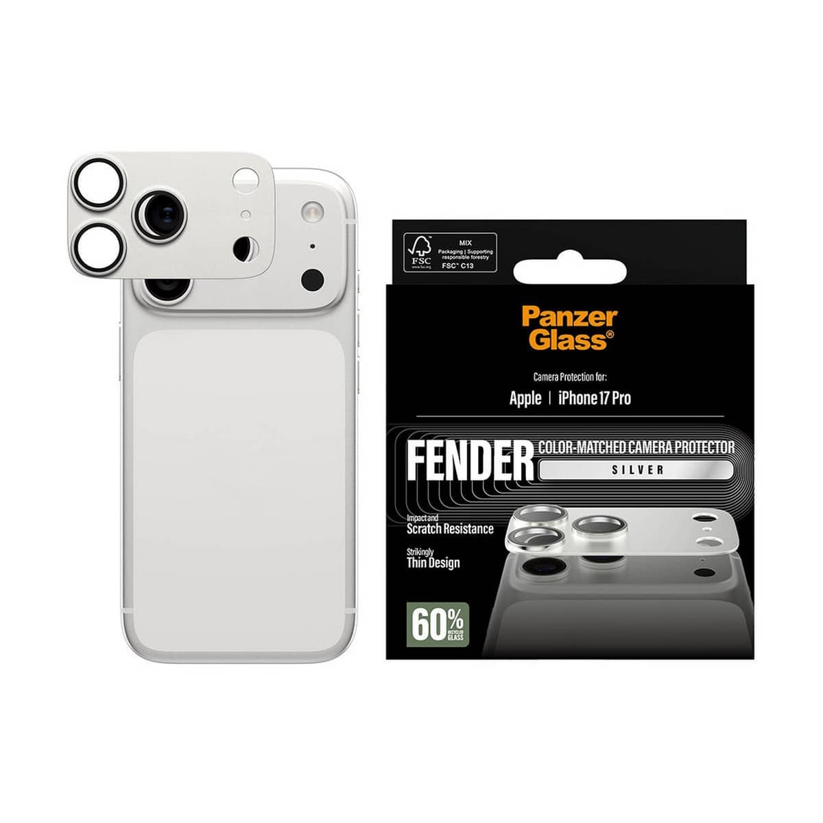 PanzerGlass Silver Fender Camera Protector for iPhone 17 Pro