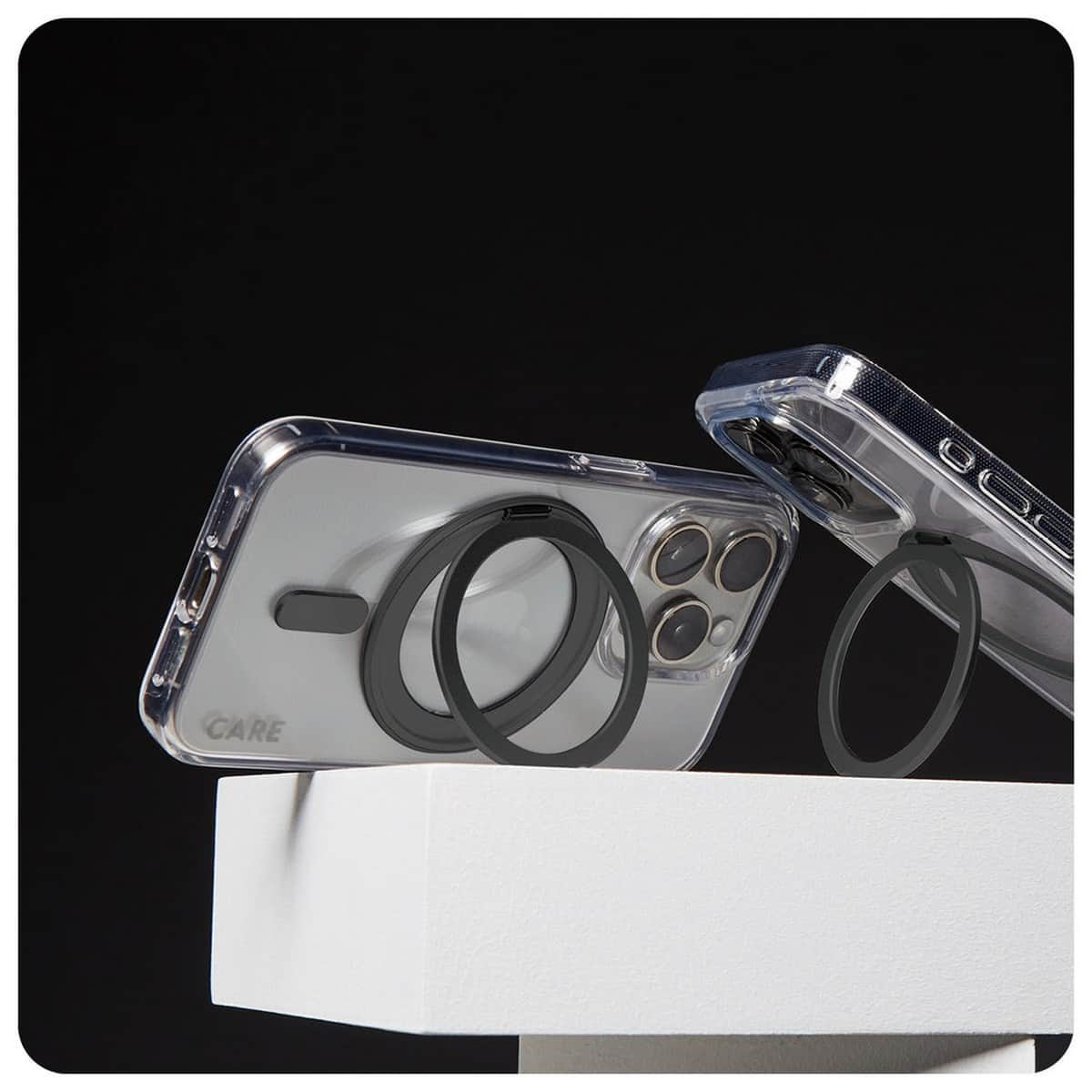 PanzerGlass Transparent Care Feature Case with Black Kickstand & MagSafe