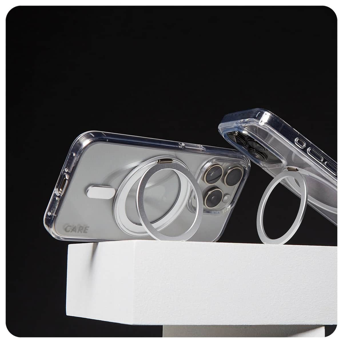 PanzerGlass Transparent Care Feature Case with Silver Kickstand & MagSafe