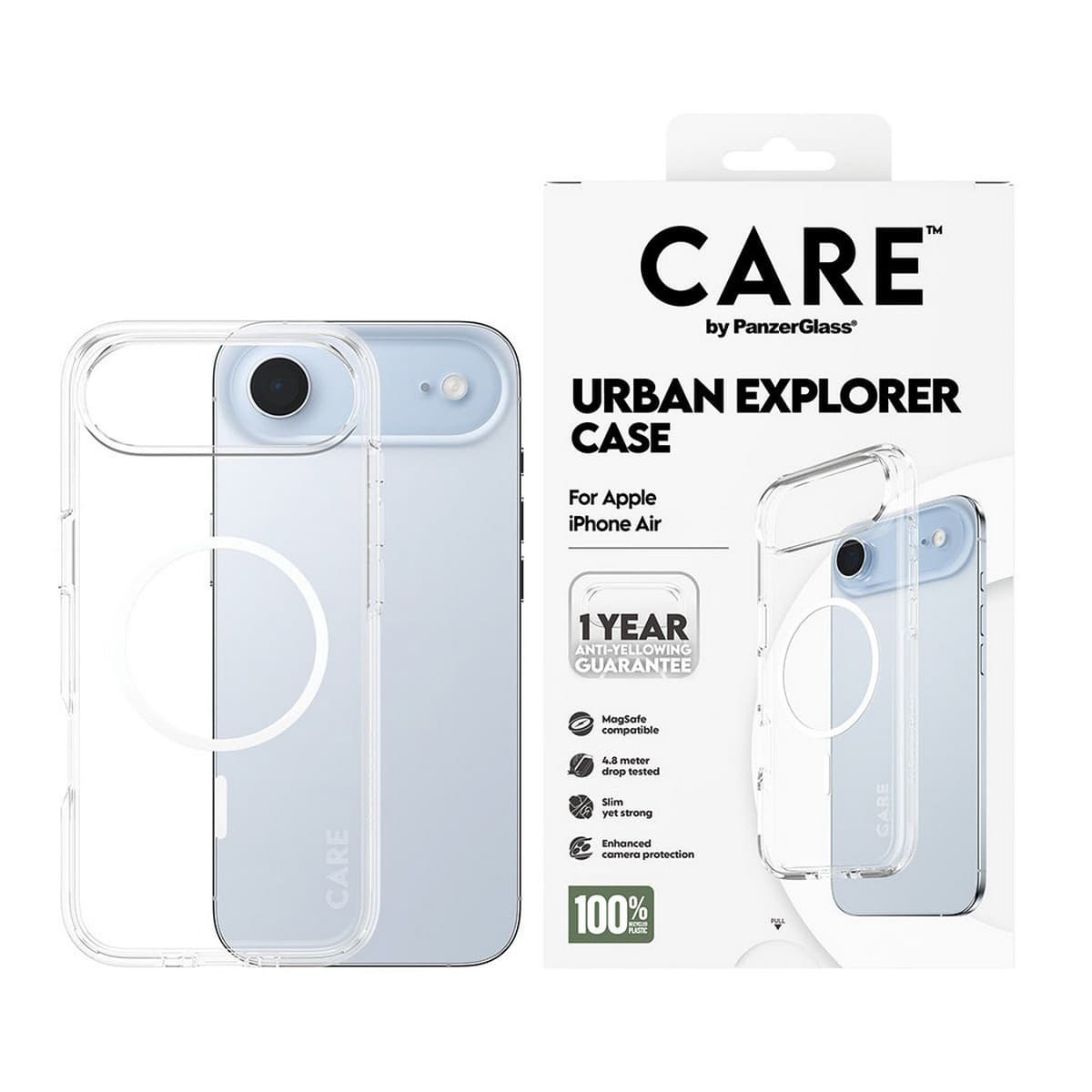 PanzerGlass Transparent Care Urban Explorer Case with White MagSafe for iPhone 17 Air