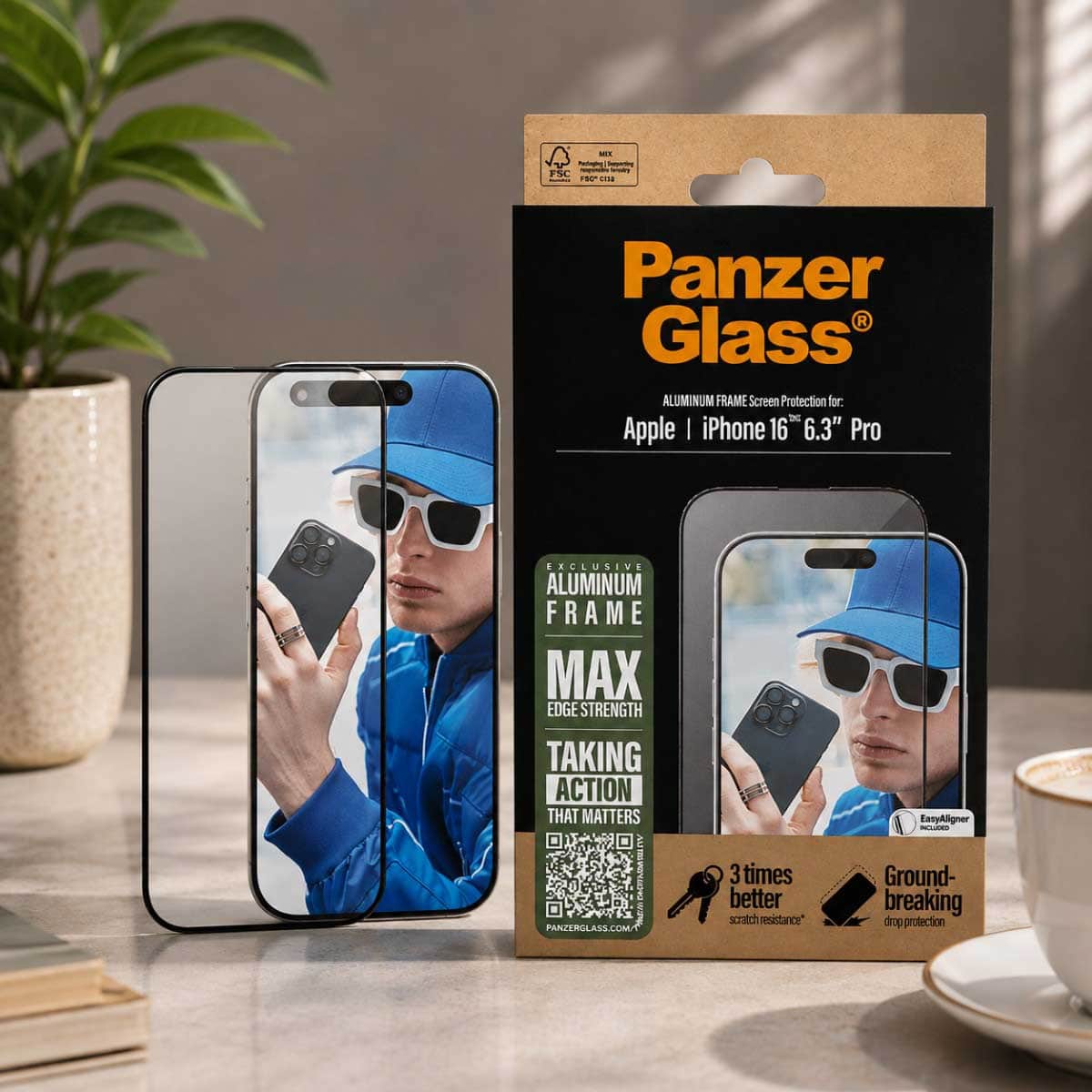 PanzerGlass Ultra-Wide Fit Aluminum Frame Screen Protector