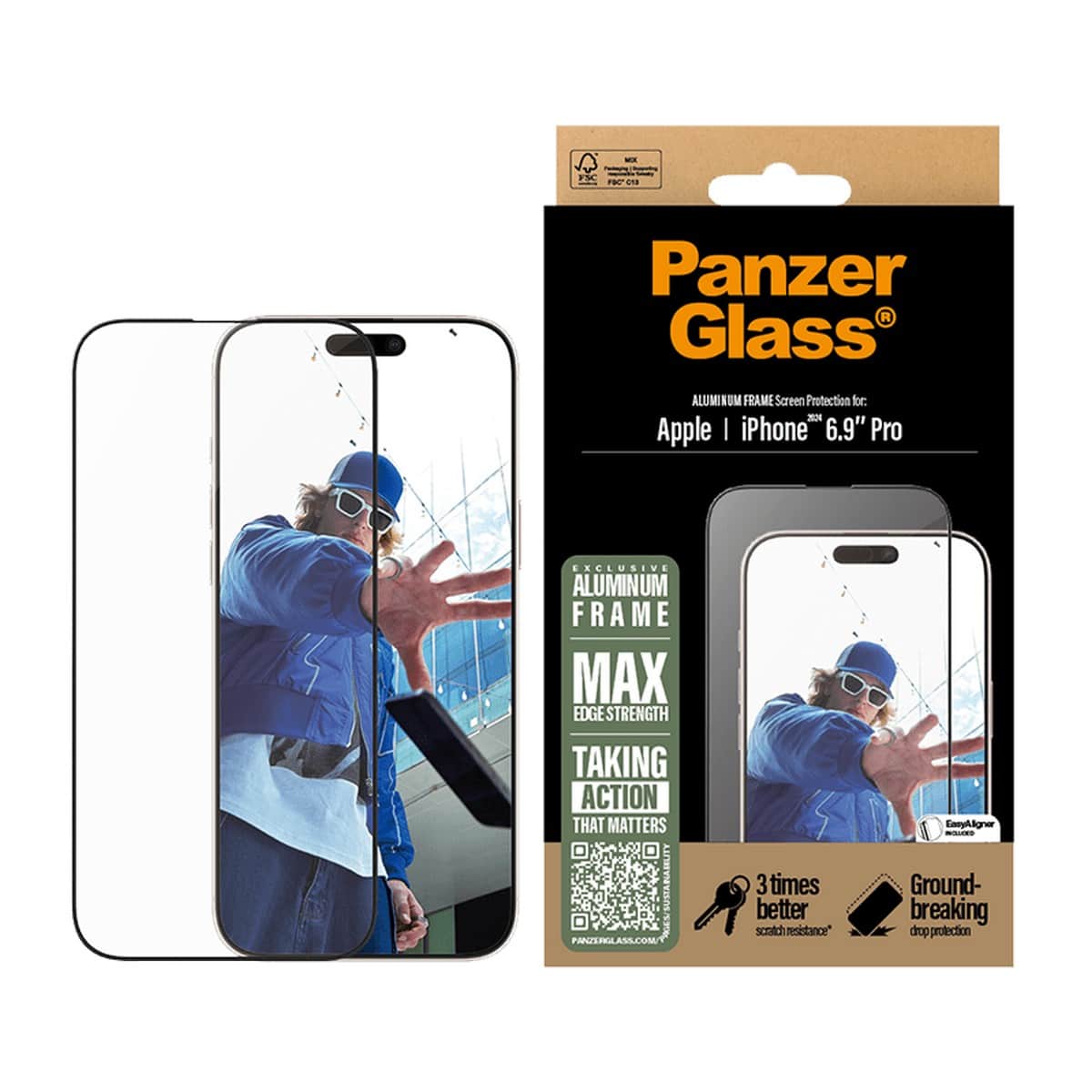 PanzerGlass Ultra-Wide Fit Aluminum Frame Screen Protector