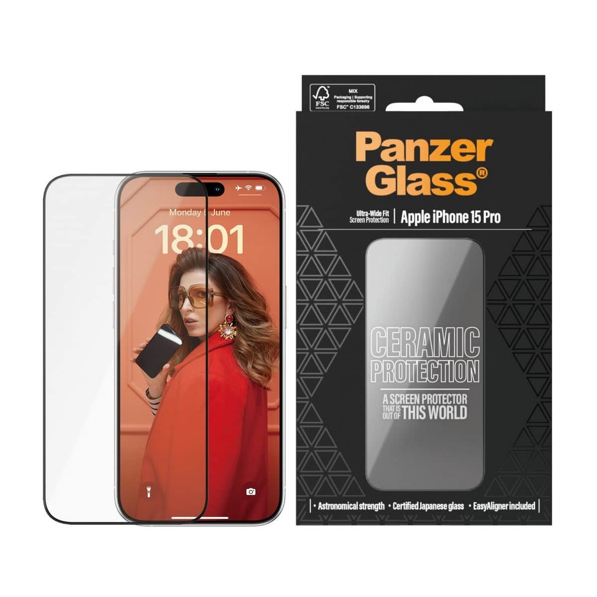 PanzerGlass Ultra-Wide Fit Ceramic Screen Protector with EasyAligner