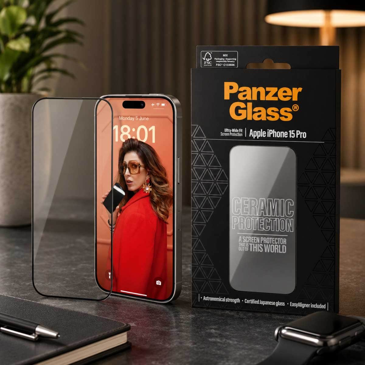 PanzerGlass Ultra-Wide Fit Ceramic Screen Protector with EasyAligner