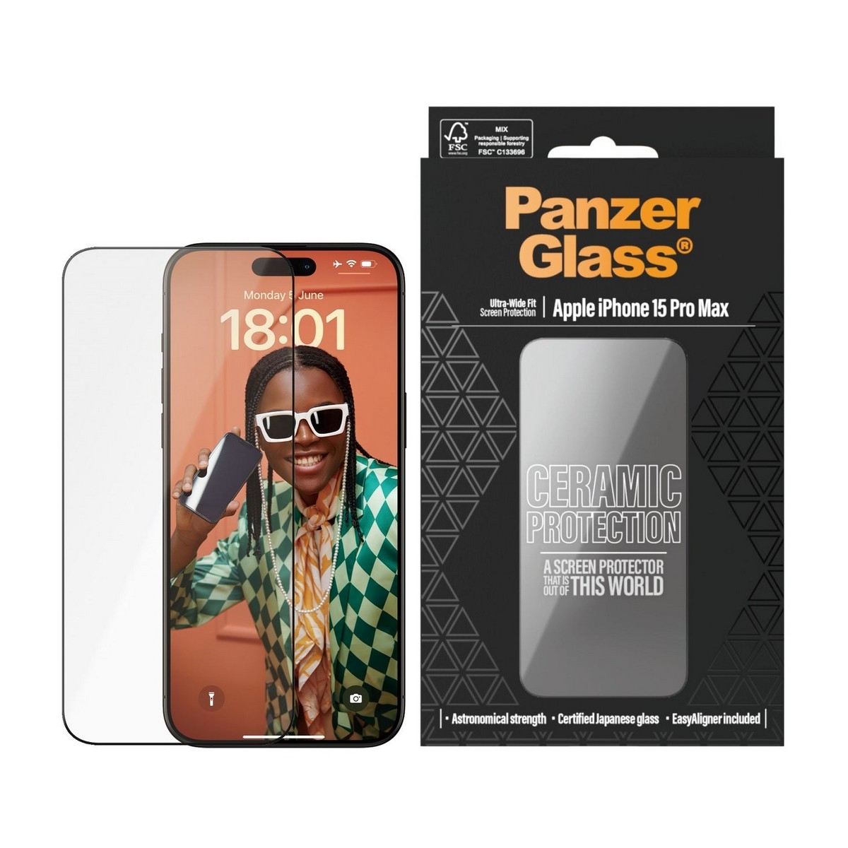 PanzerGlass Ultra-Wide Fit Ceramic Screen Protector with EasyAligner