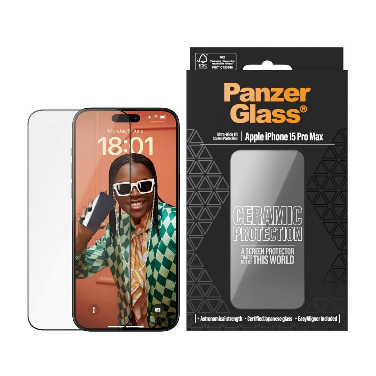 PanzerGlass Ultra-Wide Fit Ceramic Screen Protector with EasyAligner