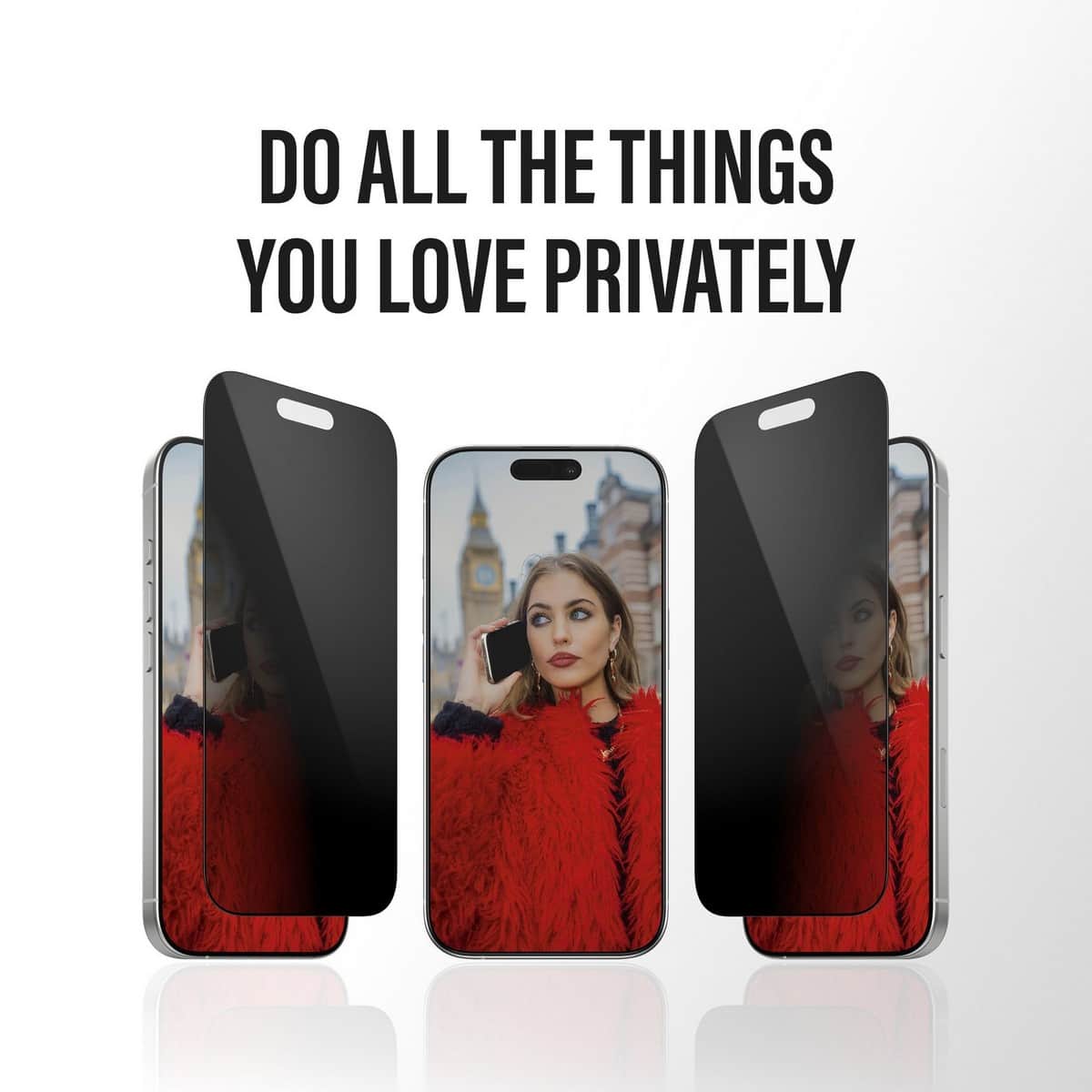 PanzerGlass Ultra-Wide Fit Fastfit Privacy Screen Protector with Black Frame