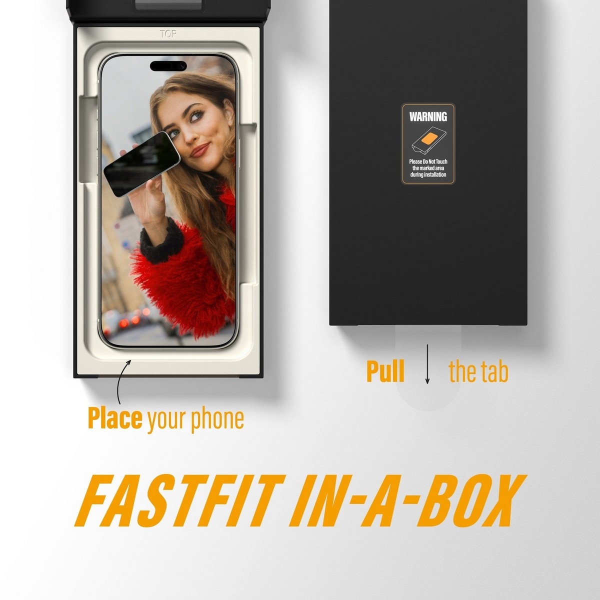 بانزرجلاس واقي شاشة خصوصية بعرض كامل FastFit بإطار أسود