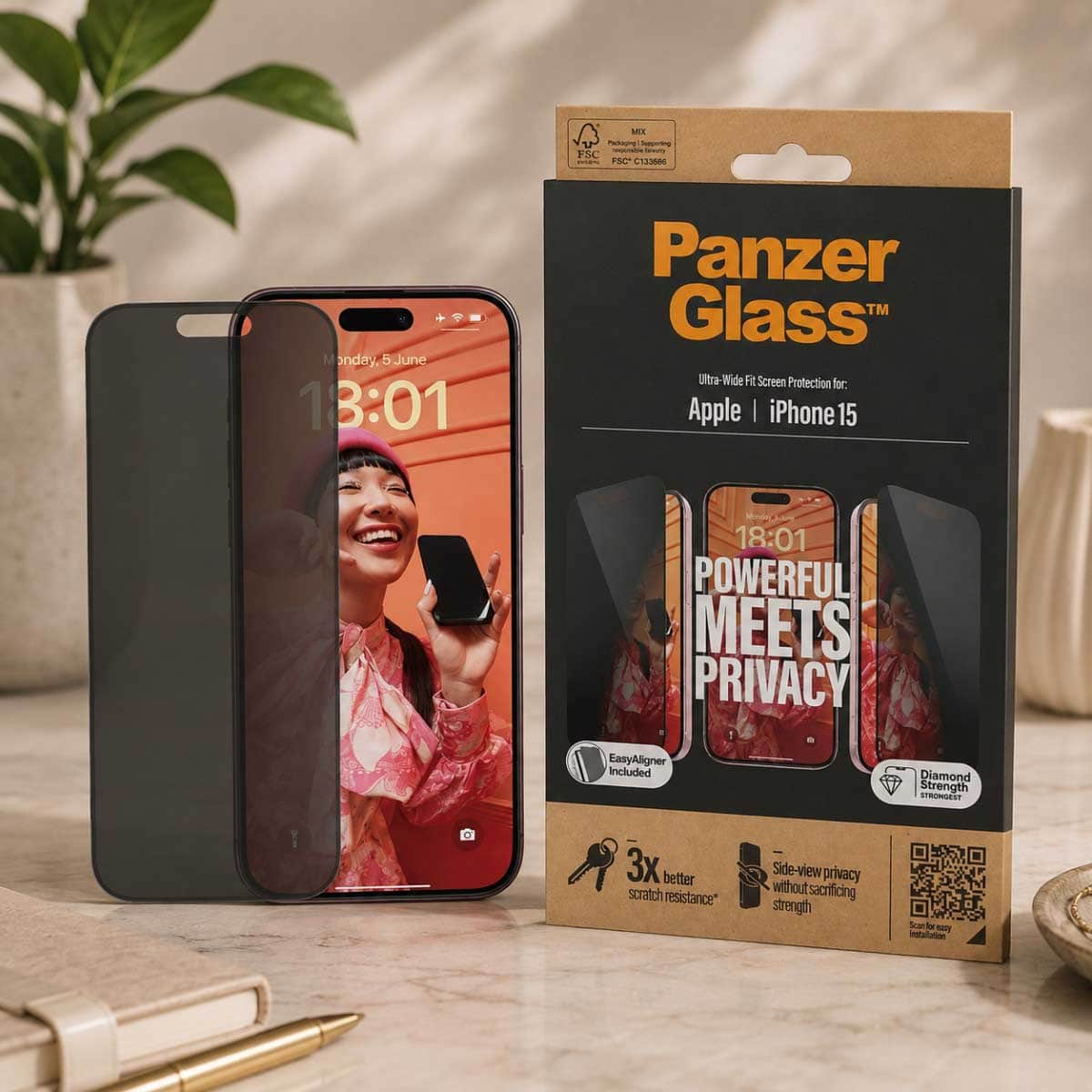PanzerGlass Ultra-Wide Fit Privacy Screen Protector