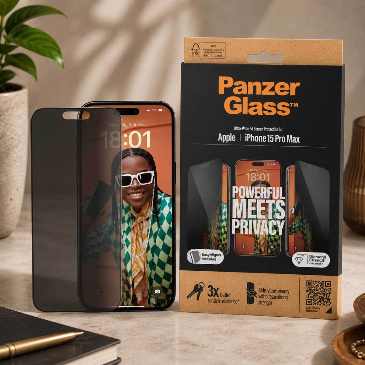 PanzerGlass Ultra-Wide Fit Privacy Screen Protector