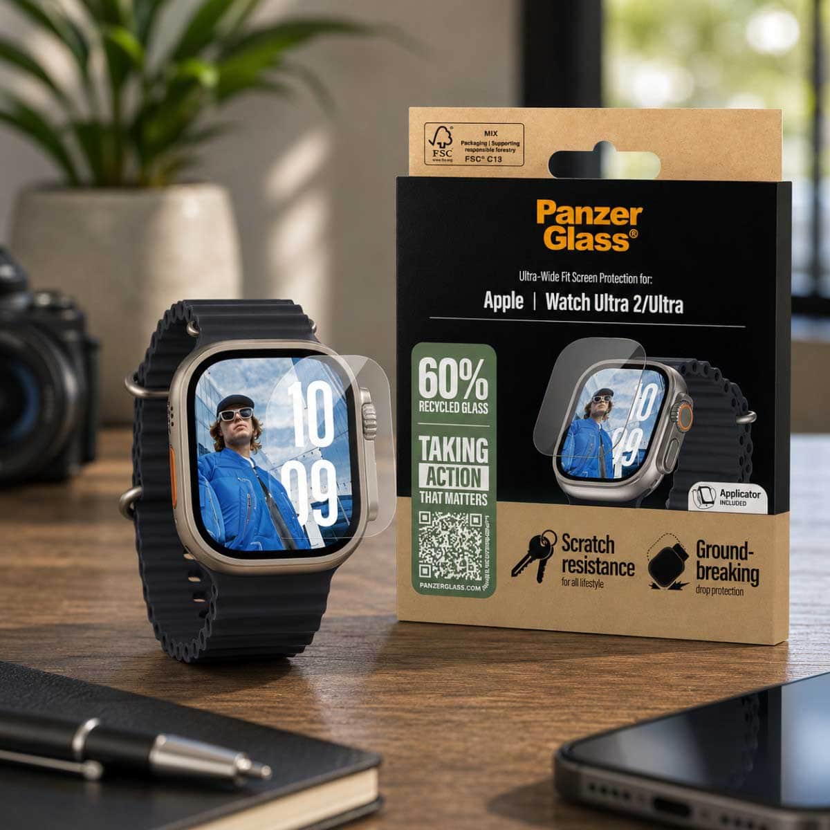 PanzerGlass Ultra-Wide Fit Screen Protector for Apple Watch Ultra 2 (49mm)