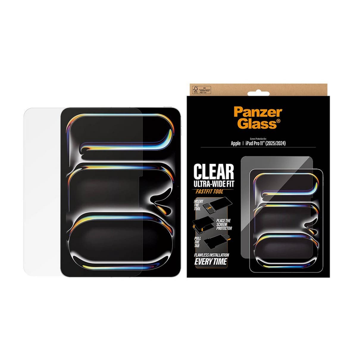 PanzerGlass Ultra-Wide Fit Screen Protector with Fastfit Tool for iPad Pro 11" (2024/2025)