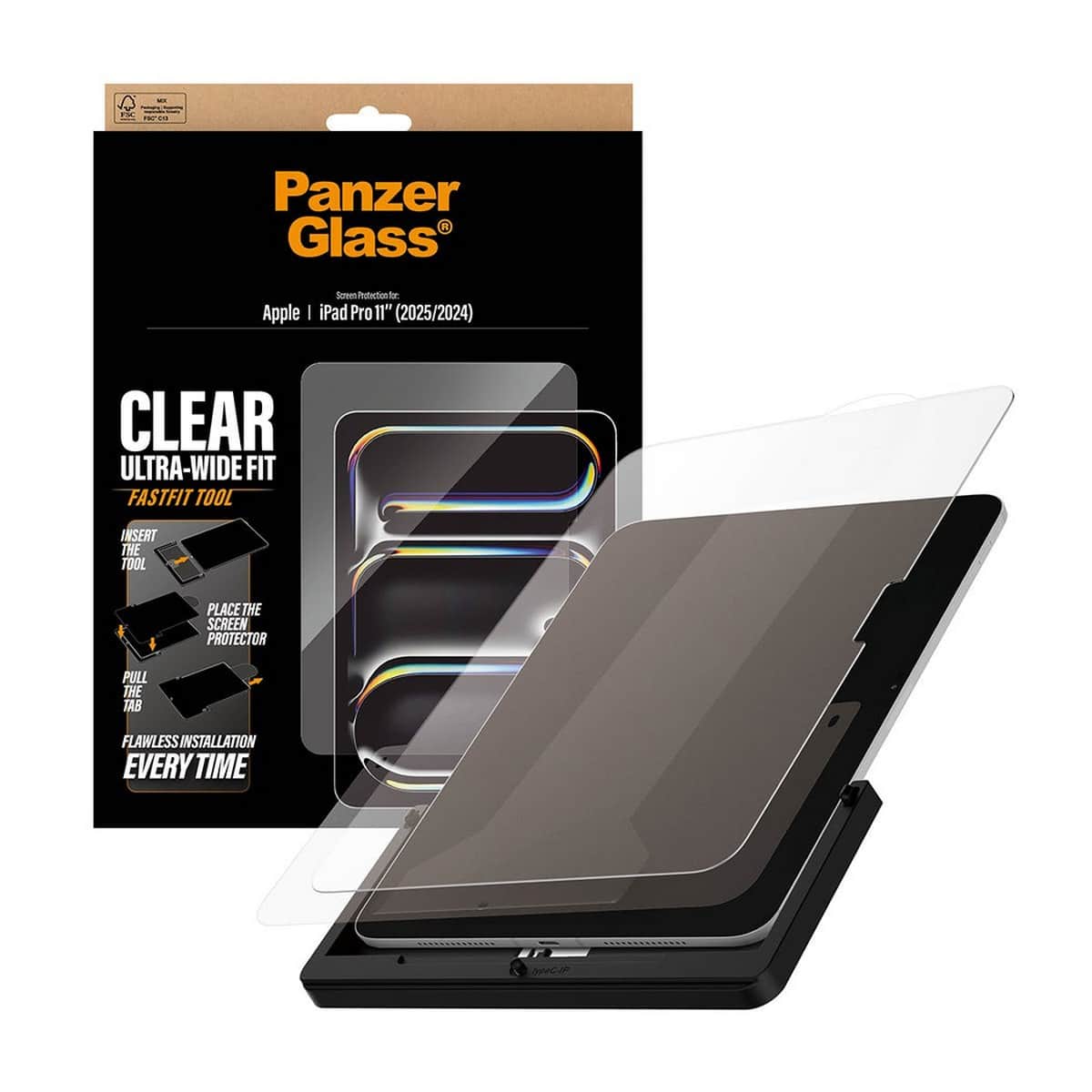 PanzerGlass Ultra-Wide Fit Screen Protector with Fastfit Tool