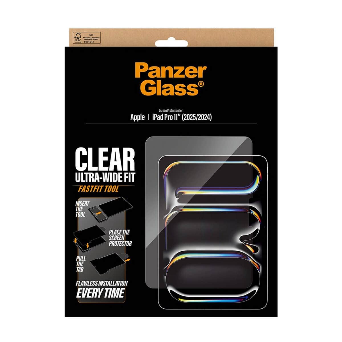 PanzerGlass Ultra-Wide Fit Screen Protector with Fastfit Tool