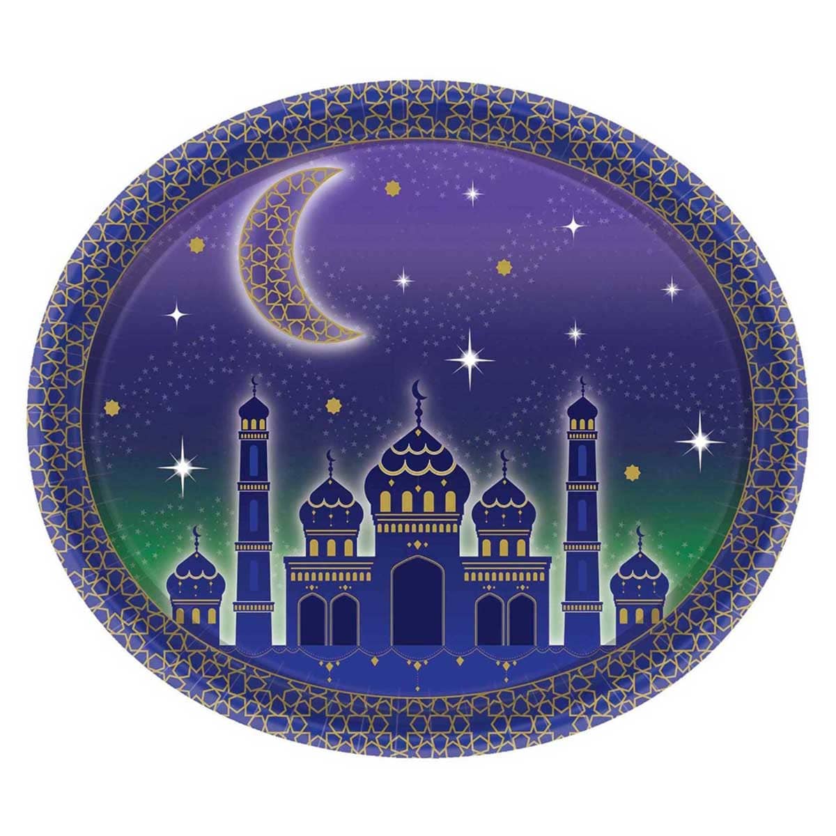 Party Centre 12" Eid Mubarak Oval Paper Plate