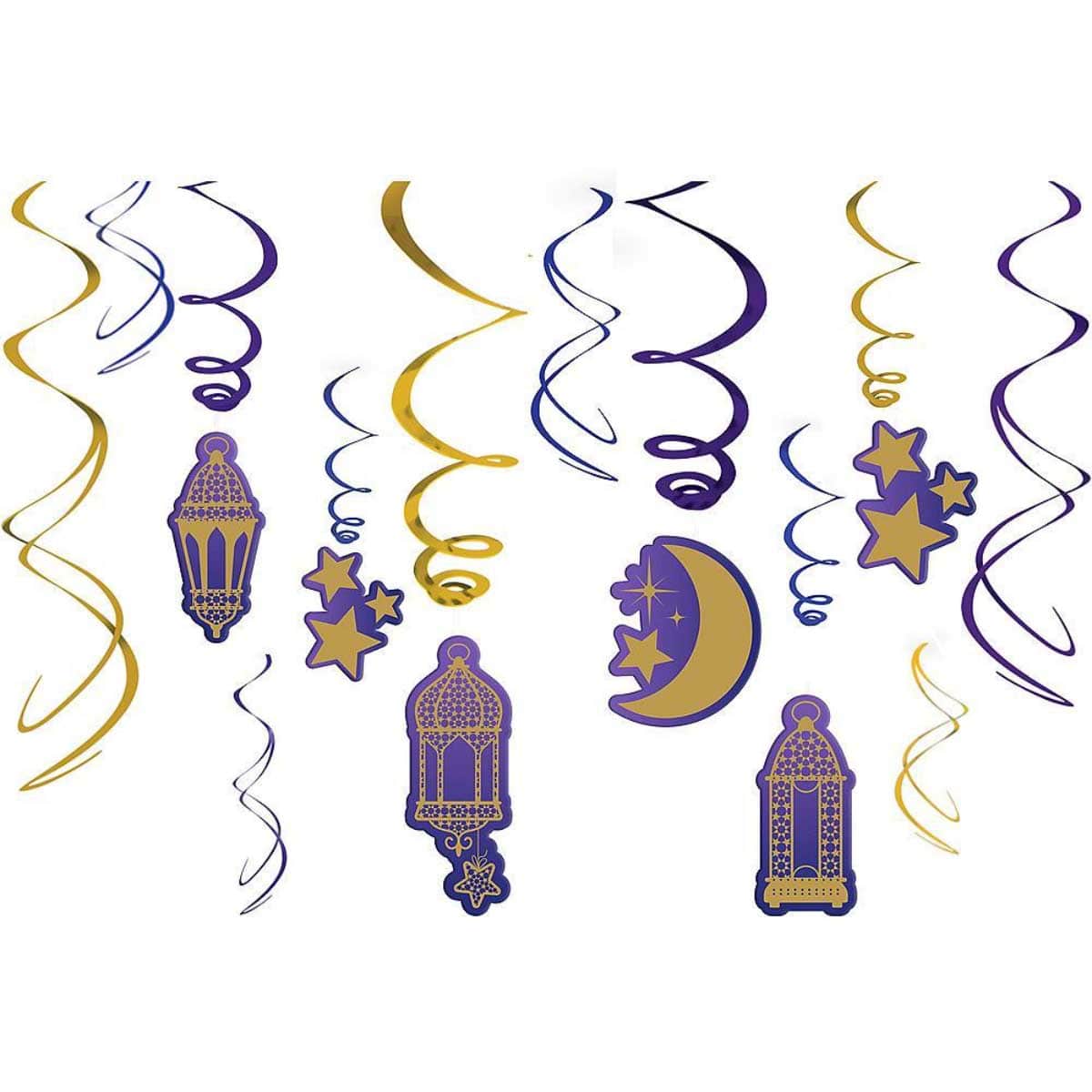 Party Centre 12-Piece Eid Swirl Decoration Set