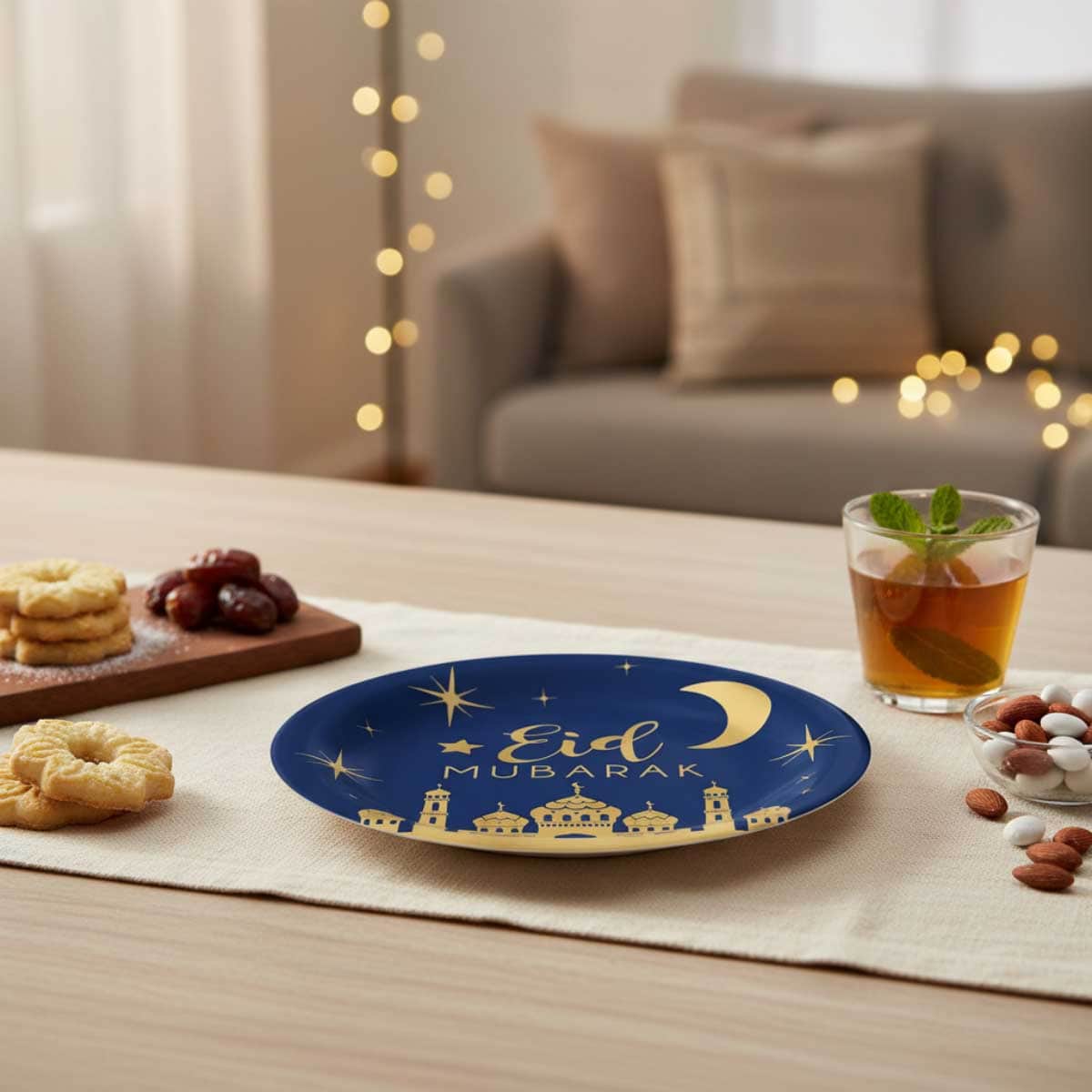 Party Centre 14" Eid Hot Stamped Round Plastic Platter