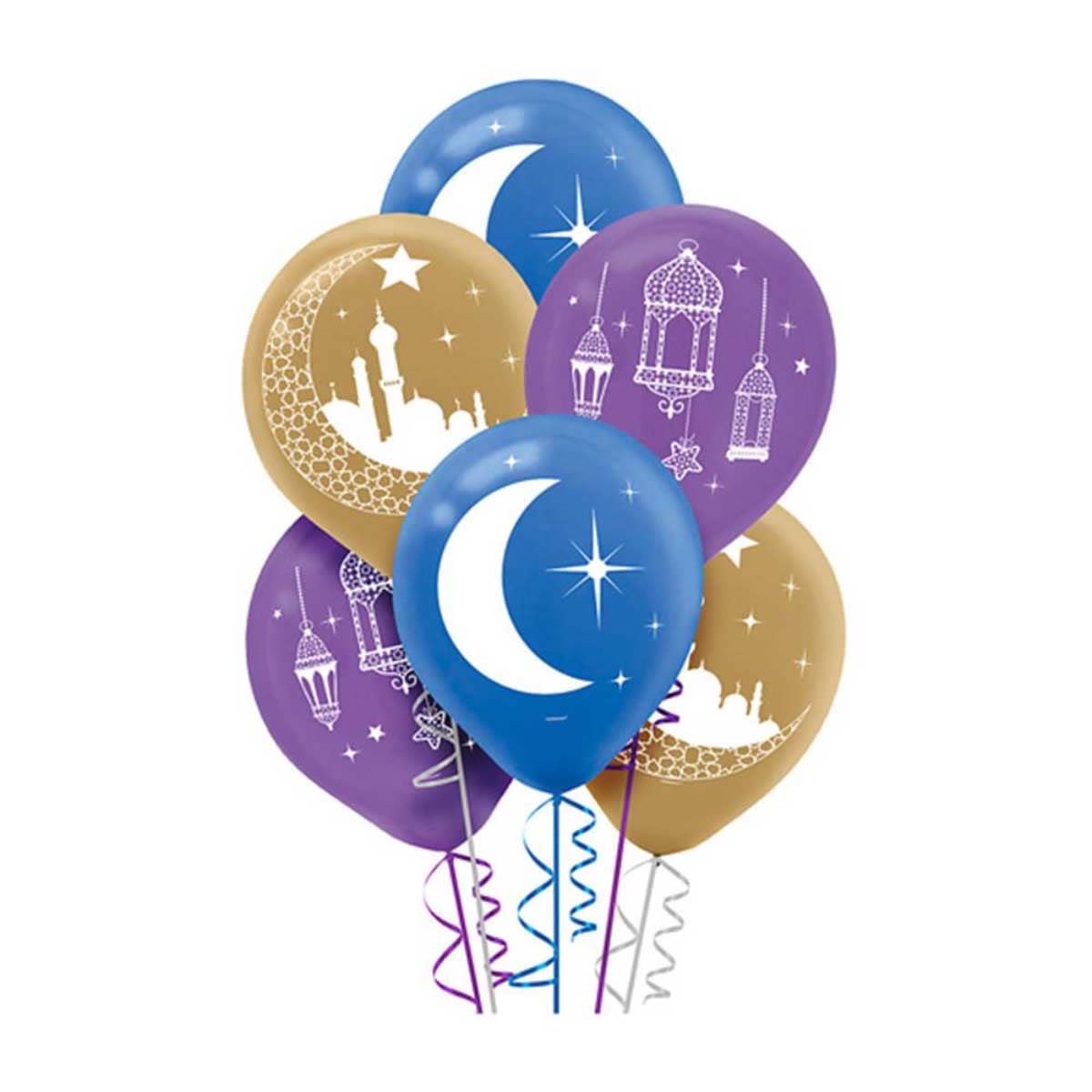 Party Centre 15-Piece 11" Eid Mubarak Latex Balloon Set