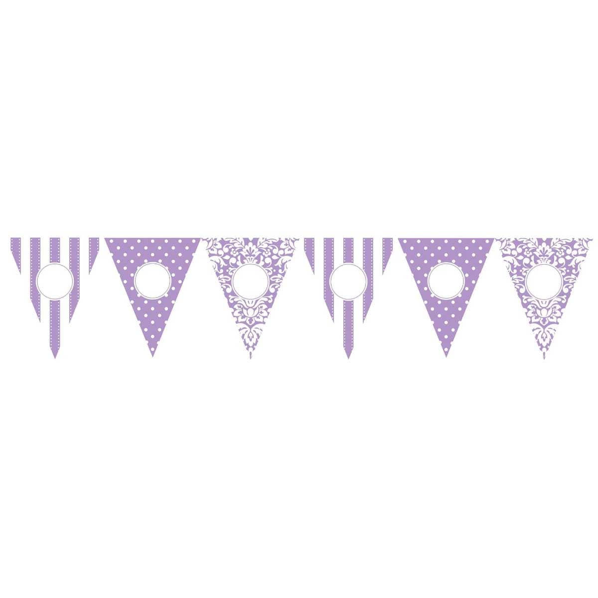 Party Centre 24-Piece Lilac Personalized Pennant Banner Set