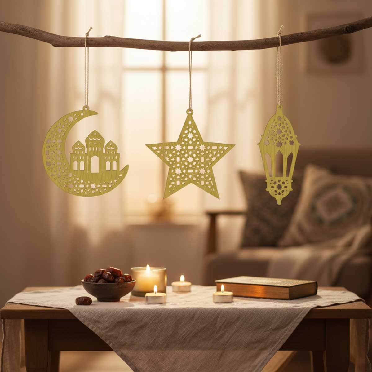 Party Centre 3-Piece Ramadan Wood Cutout Set