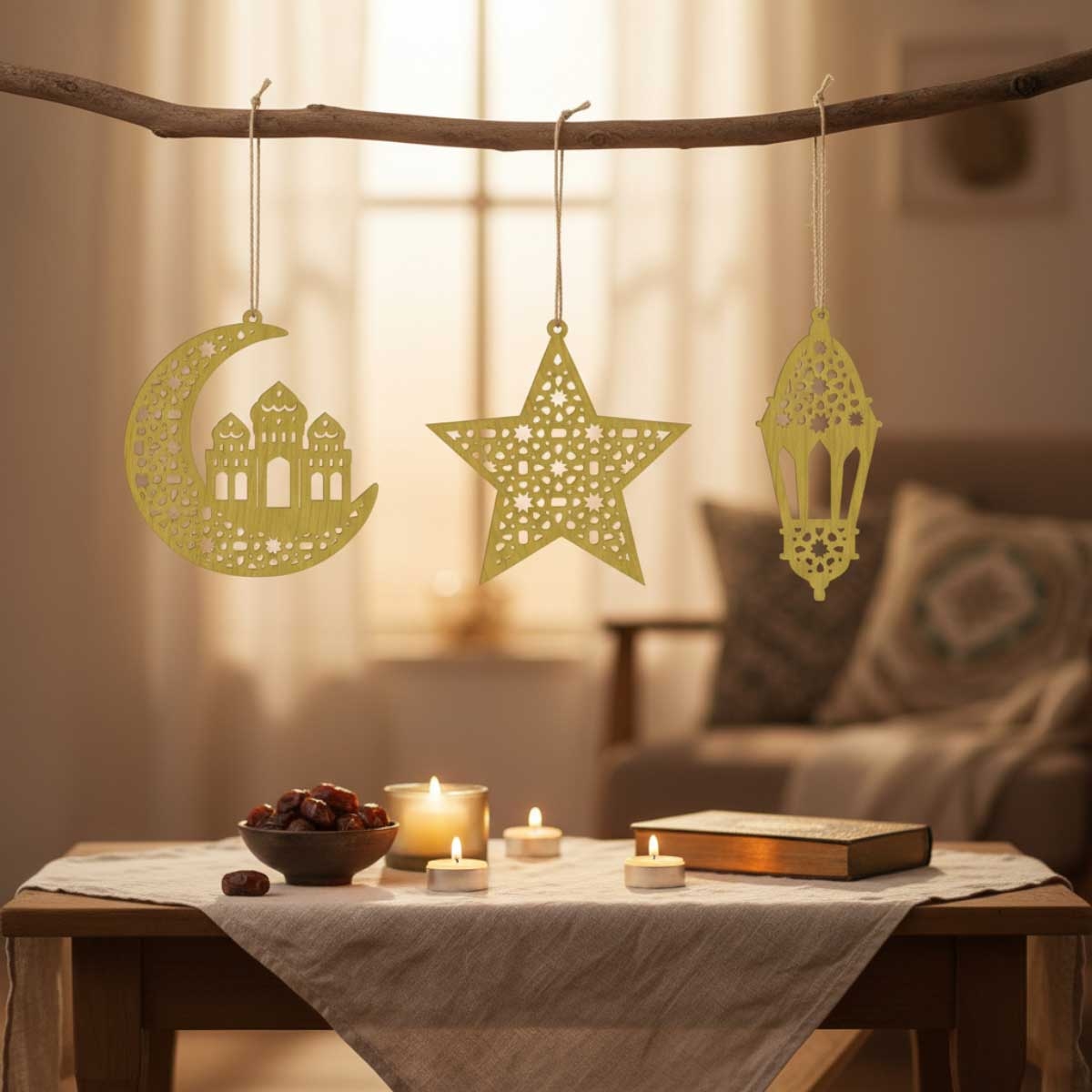 Party Centre 3-Piece Ramadan Wood Cutout Set