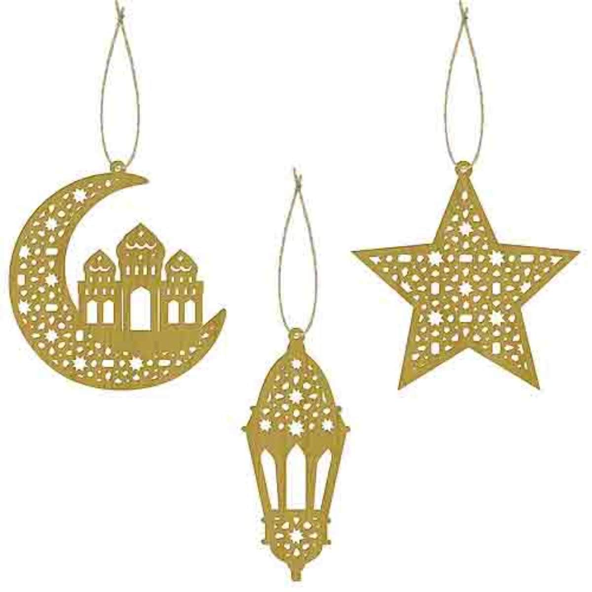 Party Centre 3-Piece Ramadan Wood Cutout Set