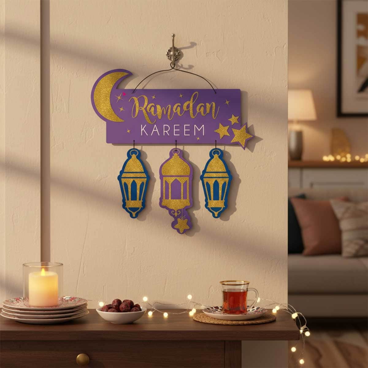 Party Centre Eid MDF Sign Easel Decoration