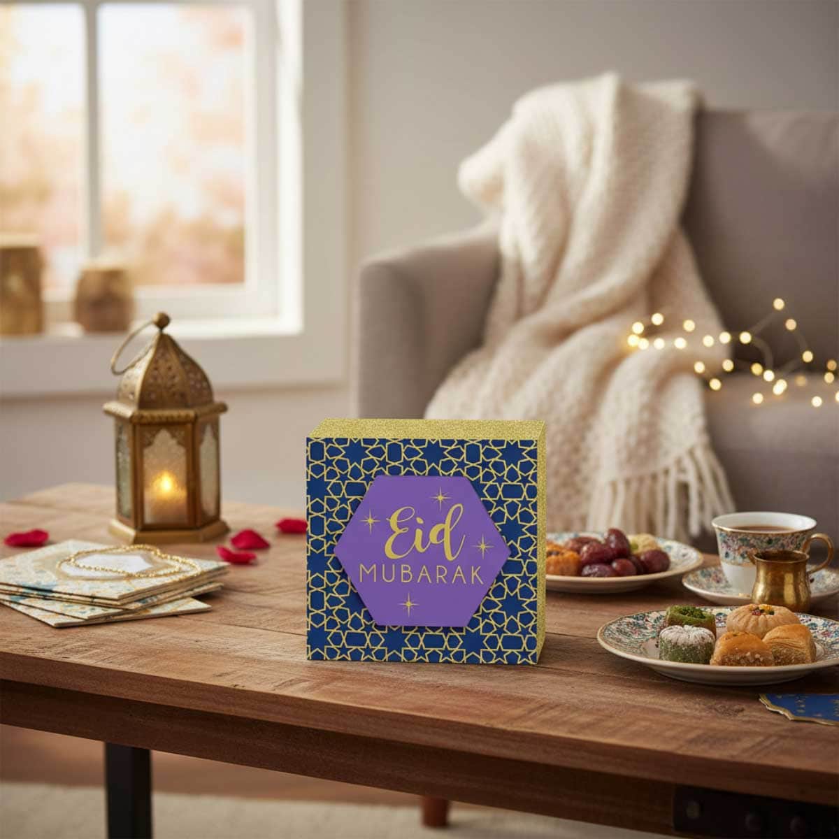 Party Centre Eid Plaque Square Standing Sign Decoration