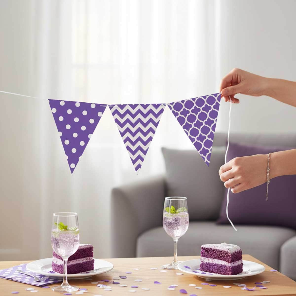 Party Centre Dots & Chevron Large Pennant Banner