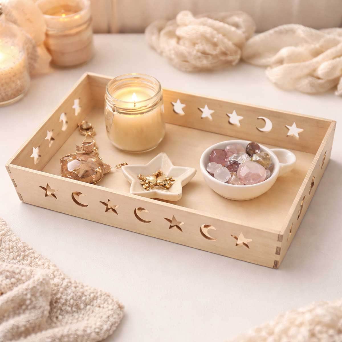 Party Centre Star & Moon Wood Serving Tray