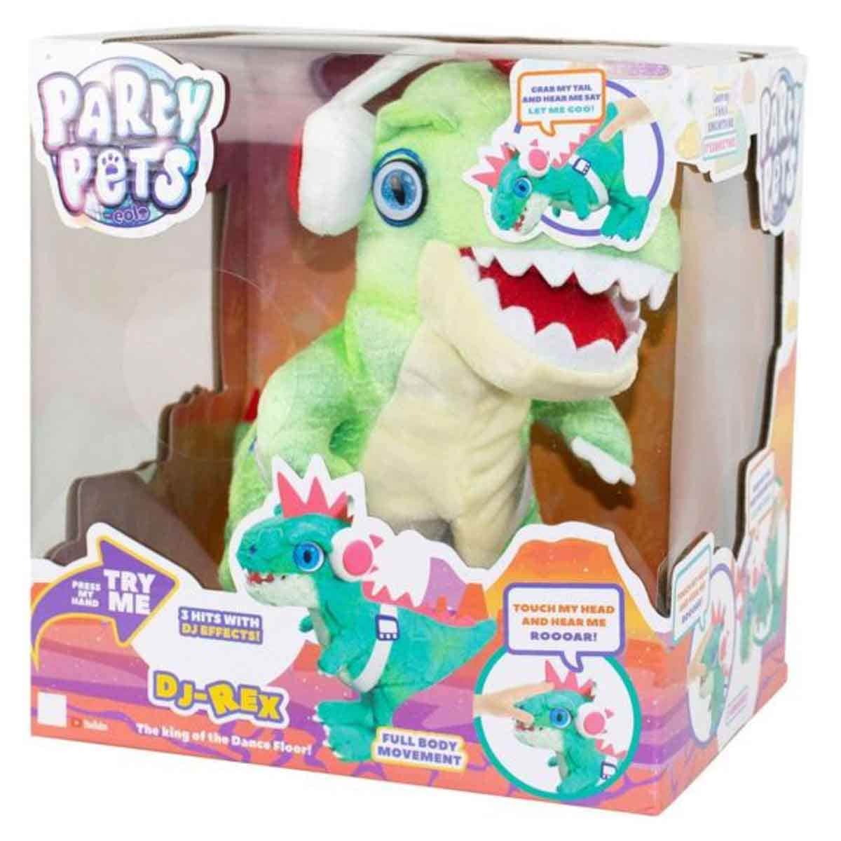 Party Pets Green DJ Electronix Rex Soft Plush Unisex, 3-4 Years