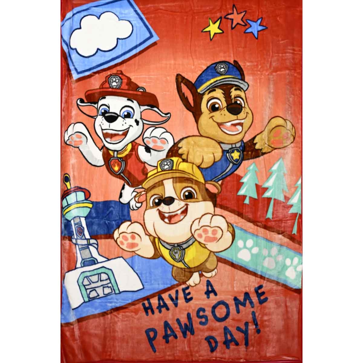 Paw Patrol 100% Polyester Pink Raschel Blanket Throw