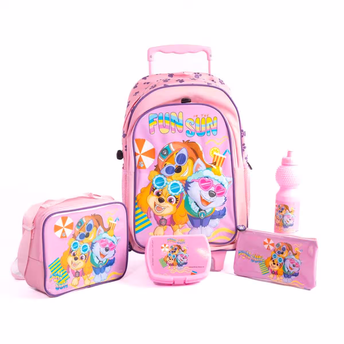 Paw Patrol 18" Trolley Bag Set with Lunch Bag, Pencil Case, Water Bottle & Lunch Box