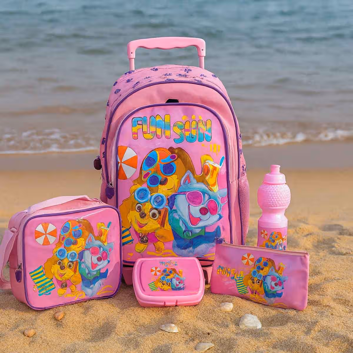Paw Patrol 18" Trolley Bag Set with Lunch Bag, Pencil Case, Water Bottle & Lunch Box