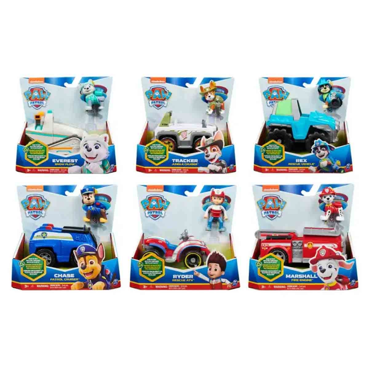Paw Patrol Assorted Sustainable Basic Vehicle with Figure Playset Unisex, 3-4 Years