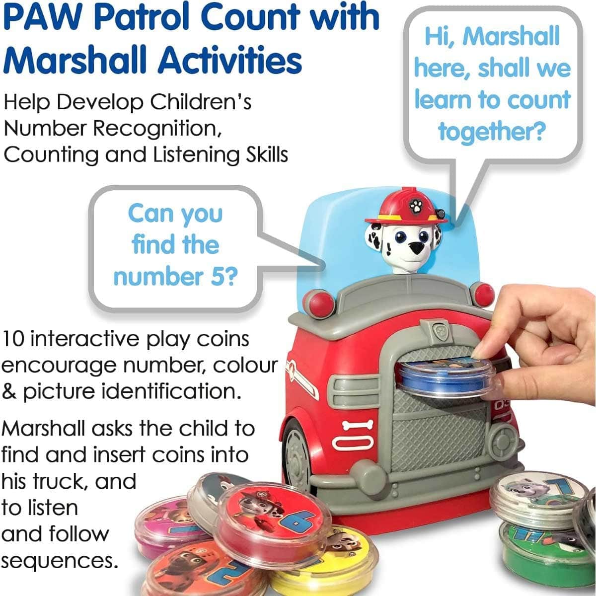 Paw Patrol Count With Marshall Interactive Toy Unisex, 3-4 Years