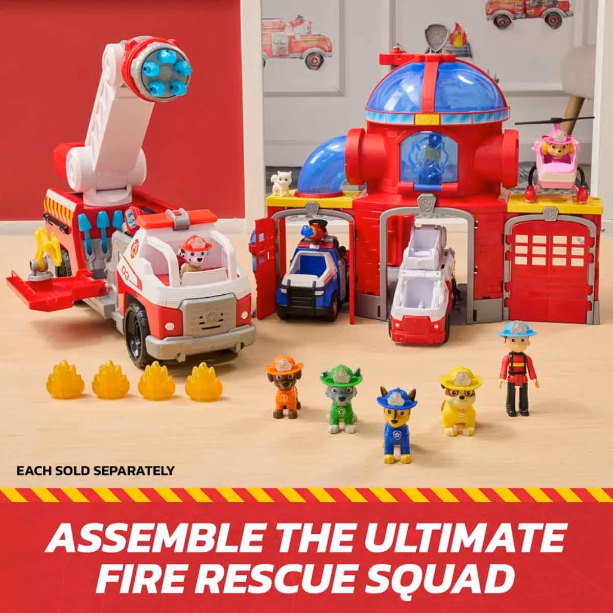 Paw Patrol Fire Rescue Deluxe Fire Truck Toy Vehicle Unisex, 3-4 Years