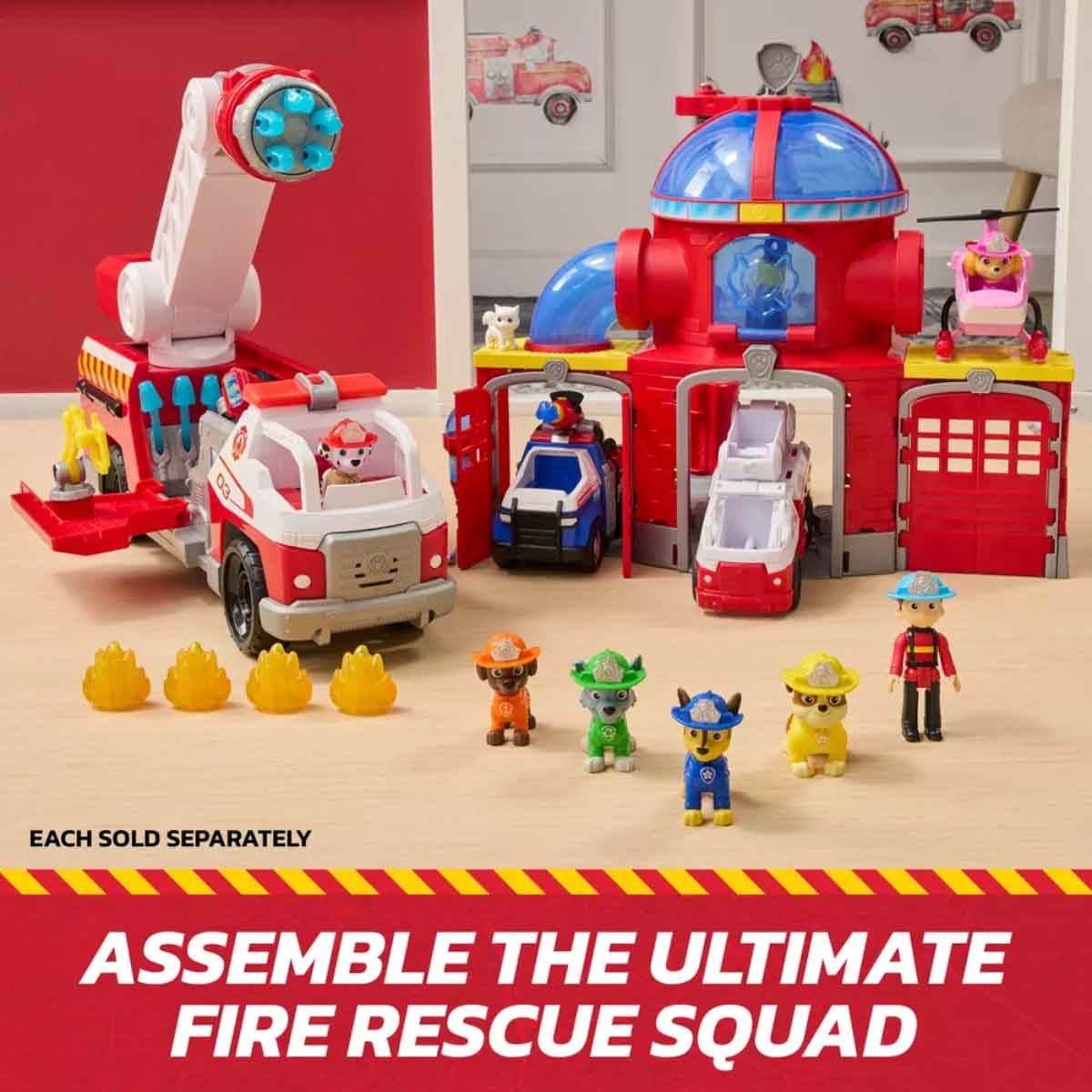 Paw Patrol Fire Rescue Deluxe Fire Truck Toy Vehicle Unisex, 3-4 Years