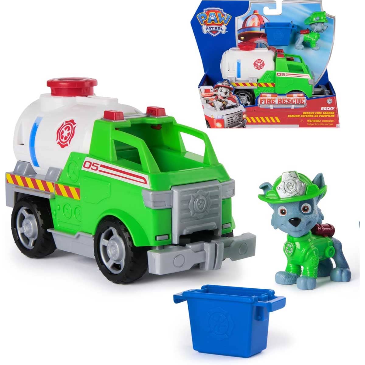 Paw Patrol Fire Rescue Large Vehicle & Rocky Toy Playset Unisex, 3-4 Years