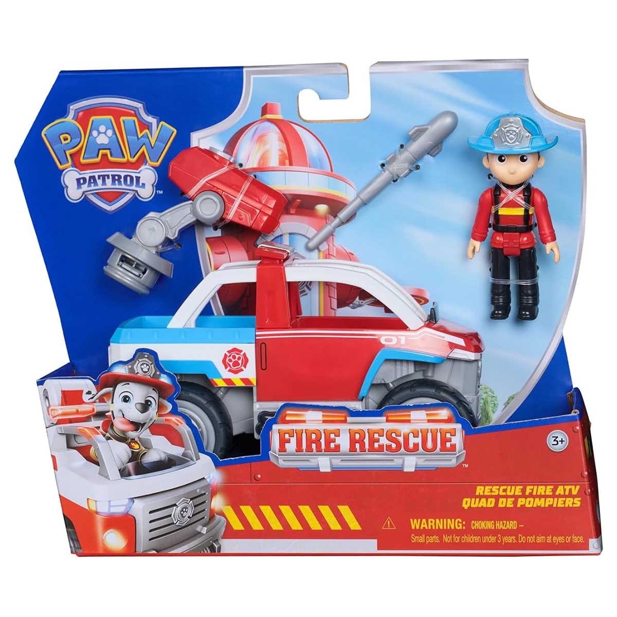 مجموعة ألعاب سيارة الإنقاذ والإطفاء الكبيرة من باو باترول وشخصية رايدر، مناسبة للجنسين، من 3 إلى 4 سنوات