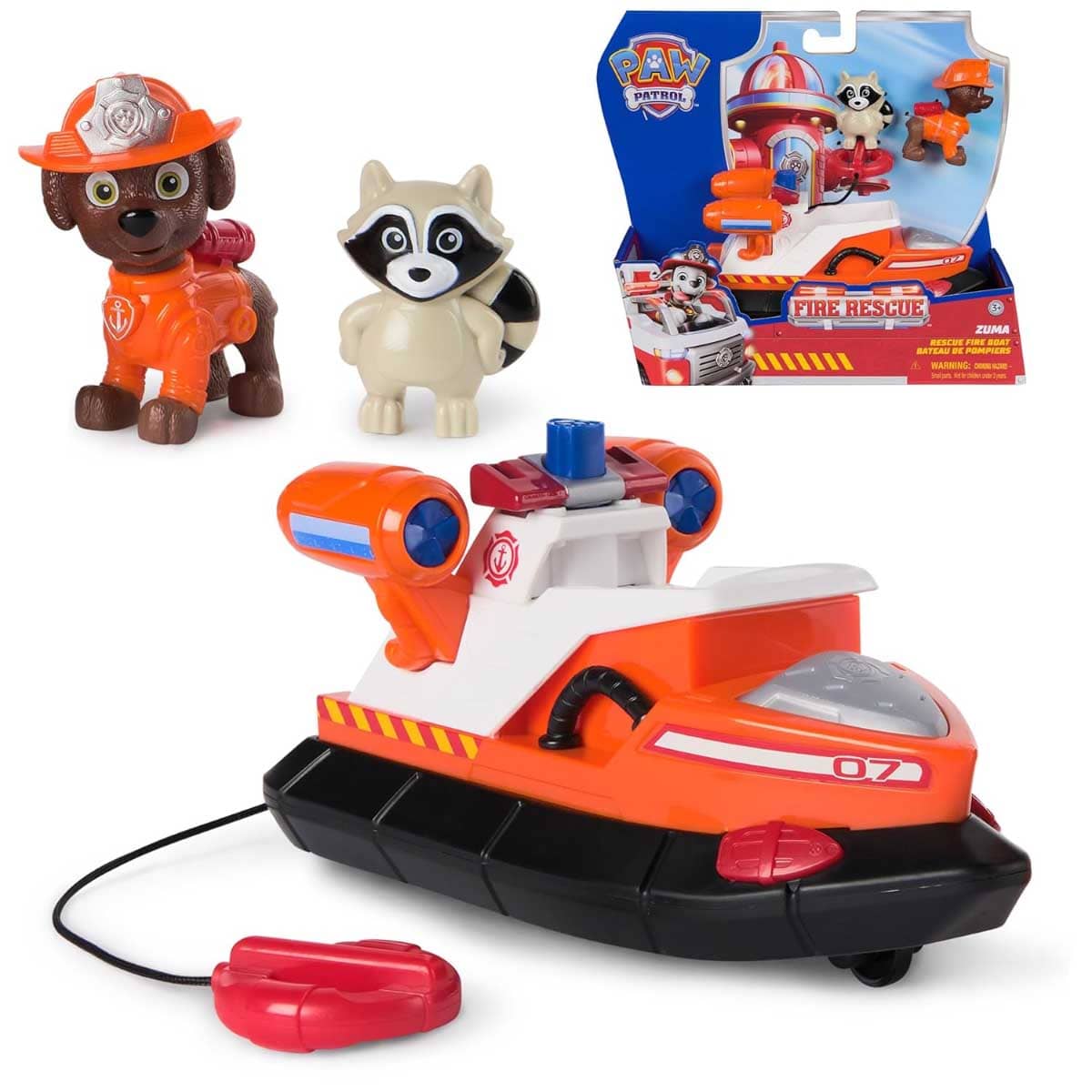 Paw Patrol Fire Rescue Large Vehicle & Zuma Toy Playset Unisex, 3-4 Years