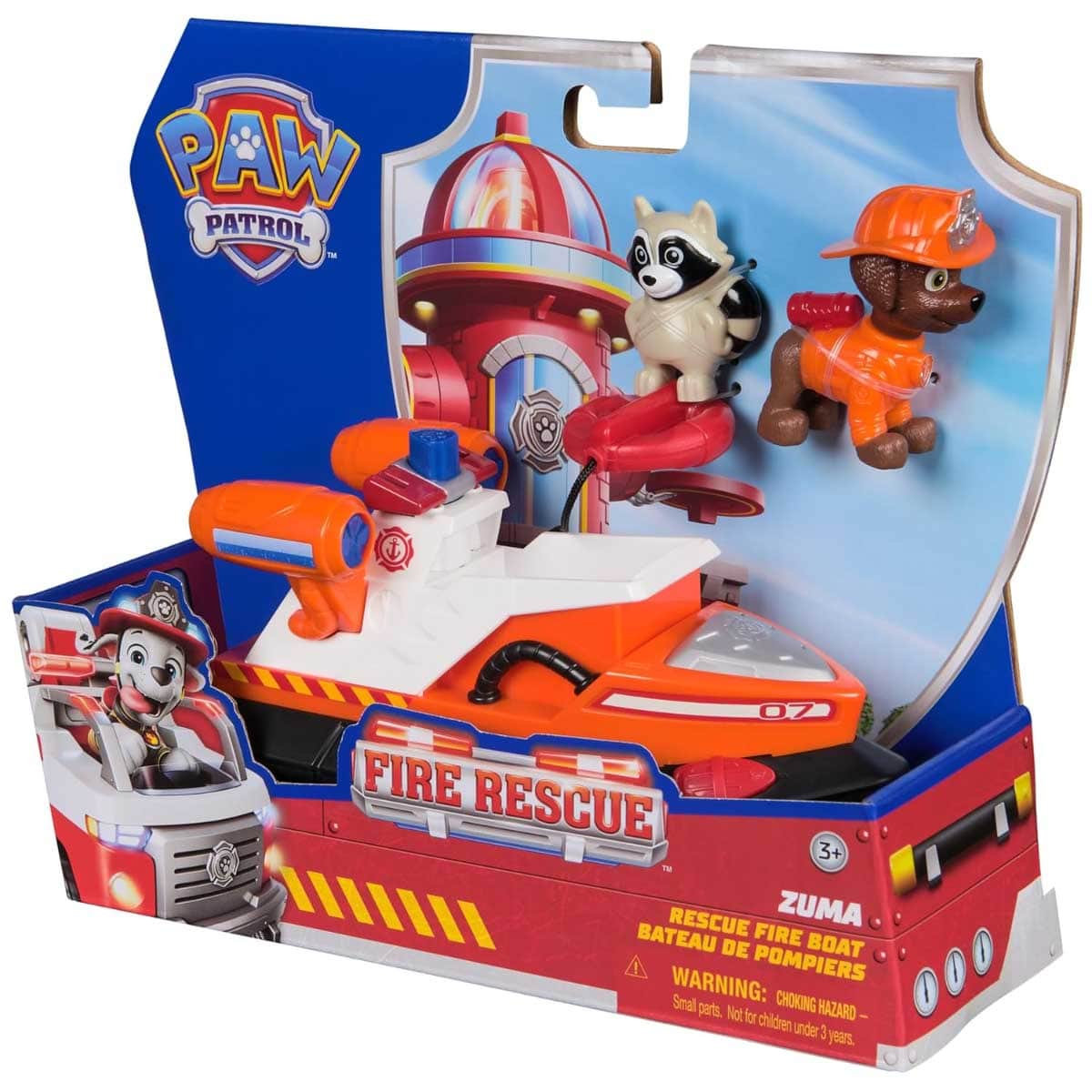 Paw Patrol Fire Rescue Large Vehicle & Zuma Toy Playset Unisex, 3-4 Years